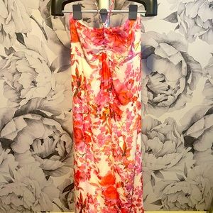 Maternity floral halter maxi